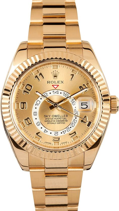 yellow gold sky dweller rolex|rolex sky dweller gold price.